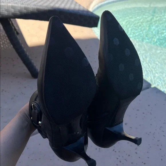 BURBERRY Black Quilted Pointed-Toe Ankle Boots